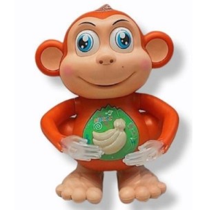 BRINQUEDO MACACO À PILHA MOVIMENTO SOM LUZ 18CM