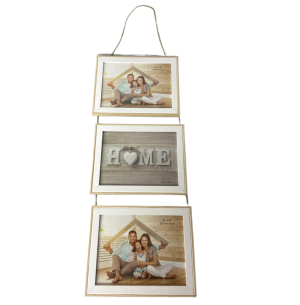 PORTA FOTO PLÁSTICO TRIO C/ CORDÃO 15X20CM