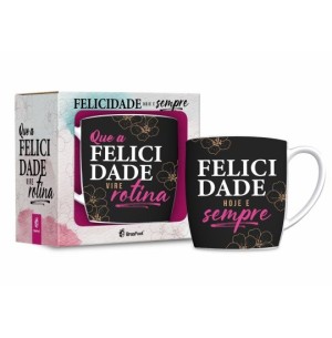 CANECA PORCELANA 300ML URBAN FELICIDADE VIRE ROTINA
