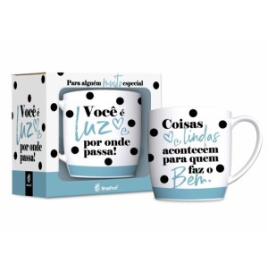 CANECA PORCELANA 300ML URBAN VOCÊ É LUZ