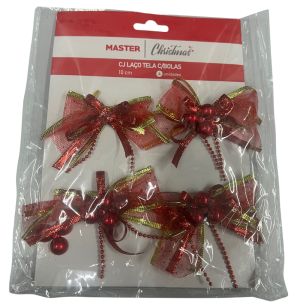 ENFEITE LAÇO 8CM C/ 4 UNIDADES