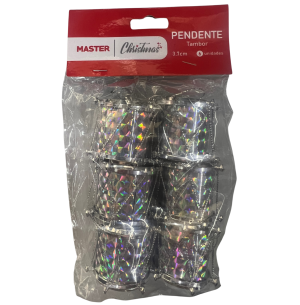 ENFEITE TAMBOR 4CM 6UN