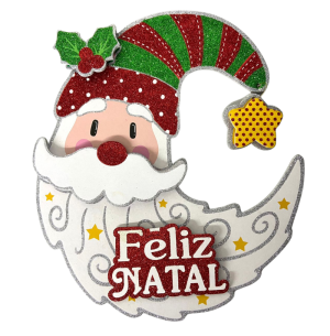 PLACA FELIZ NATAL 31X36CM PAPAI NOEL RELEVO