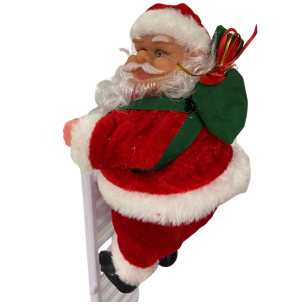 PAPAI NOEL 20CM MUSICAL MOVIMENTO SUBINDO ESCADA