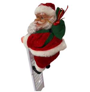 PAPAI NOEL 20CM MUSICAL MOVIMENTO SUBINDO ESCADA