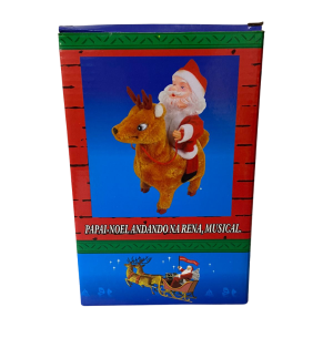 PAPAI NOEL 19CM MUSICAL MOVIMENRO MONTADO NA RENA