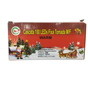 PISCA CASCATA 100 LEDS FIXO AMARELO MACHO/FÊMEA