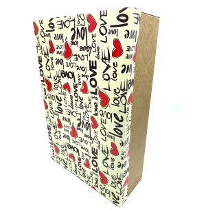 CAIXA PRESENTE 30X22X6CM KRAFT ESTAMPADA