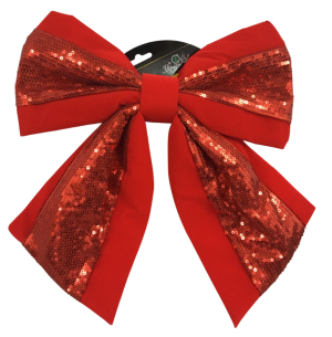  ENFEITE LAÇO 25CM VELUDO/LANTEJOULA