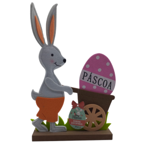 ADORNO COELHO FELTRO C/CARRINHO 20X31CM