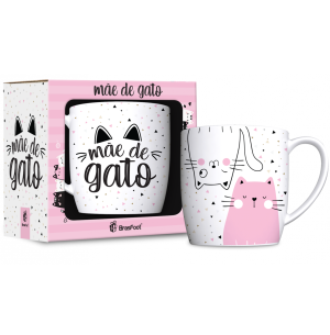 CANECA PORCELANA 300ML URBAN MÃE DE GATO