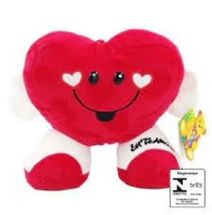 PELUCIA ALMOFADA CORAÇÃO PÉ 12X14CM VENTOSA