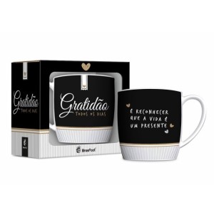 CANECA PORC.300ML URBAN GRATIDÃO TODOS OS DIAS