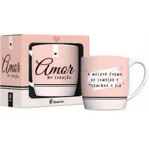 CANECA PORCELANA 300ML URBAN AMOR NO CORAÇÃO