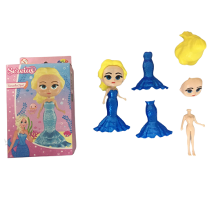 BONECA P/ MONTAR 11CM 5PÇS SEREIA