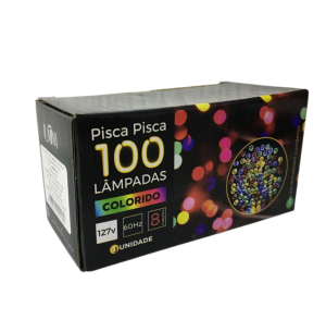 PISCA LED FIO TRANSPARENTE 8 FUNÇÕES 100L COLORIDO 9M