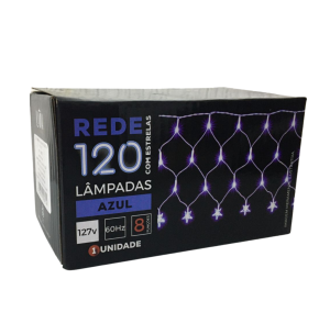 PISCA REDE 120 LEDS 8 FUNÇÕES ESTRELA AZUL