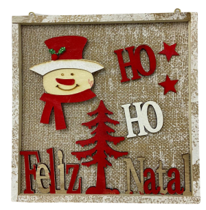 QUADRO DECORADO MADEIRA 24X24CM