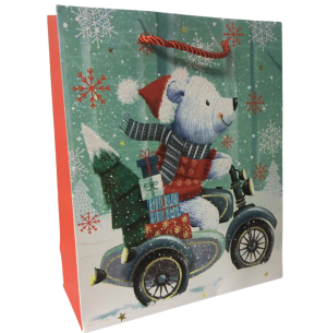 SACOLA PRESENTE 30X40CM GLITTER