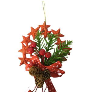 ENFEITE PORTA ESTRELA SINO PINHA 31CM