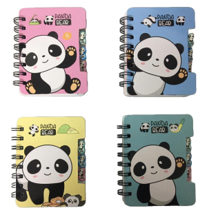 BLOCO ANOT.ESPIRAL 9X12CM 57FLS.PANDA