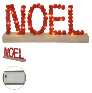 ADORNO MDF.PALAVRA 38X18CM NOEL LED