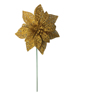 FLOR BICO DE PAPAGAIO GLITTER 12CM COBRE