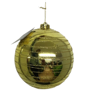 BOLA PCT 20CM DECORADA GLITTER DOURADA