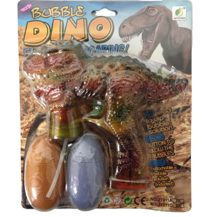 LANÇADOR BOLHA SABÃO A PILHA16X17CM DINO C/2 OVOS