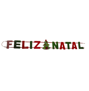 FAIXA FELIZ NATAL 10X128CM FELTRO