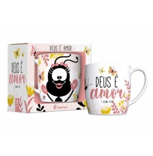 CANECA PORCELANA 300ML URBAN SMILINGUIDO DEUS É AMOR