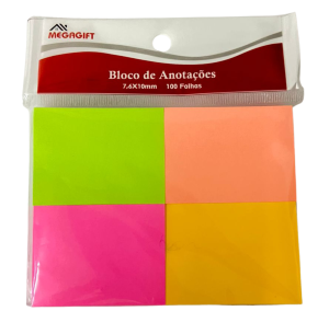 BLOCO ANOTAÇÃO ADESIVO 10X7CM 4X1