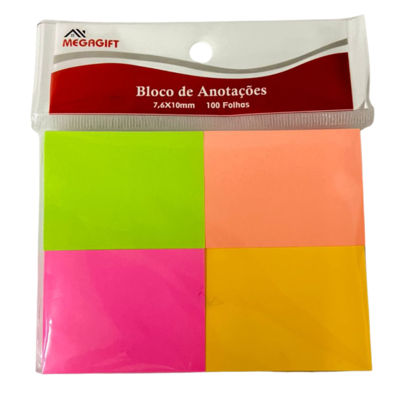 BLOCO ANOTAÇÃO ADESIVO 10X7CM 4X1