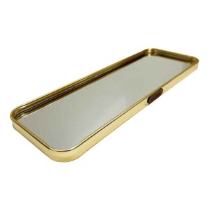 BANDEJA METAL ESPELHADA 22X9CM DOURADA