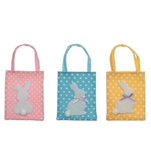PÁSCOA SACOLA PRES.TECIDO COELHO 16X19CM