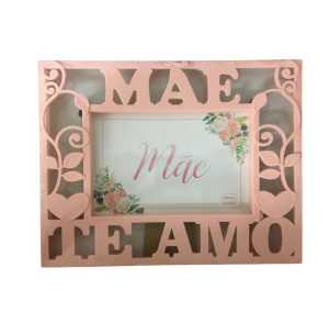 PORTA FOTO PLÁST.10X15CM FLORAL MÃE TE AMO