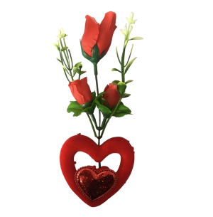 FLOR ARTIFICIAL C/CORAÇÃO 20CM