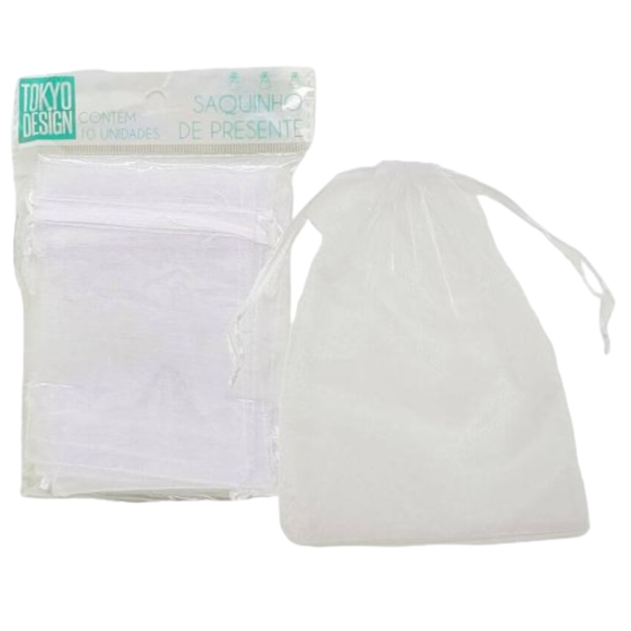 SACO PRES.ORGANZA 15X10CM 10UN BRANCO