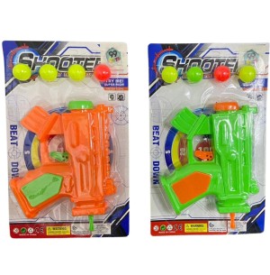 PISTOLA ATIRA BOLA 13CM 4 BOLAS