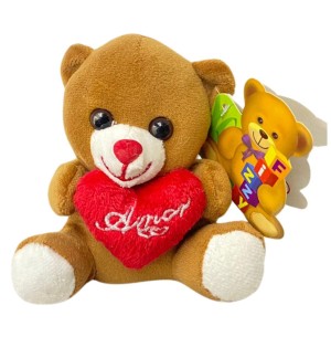 PELÚCIA URSO SENTADO 11CM CORAÇÃO