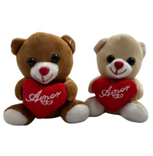 PELÚCIA URSO SENTADO 11CM CORAÇÃO