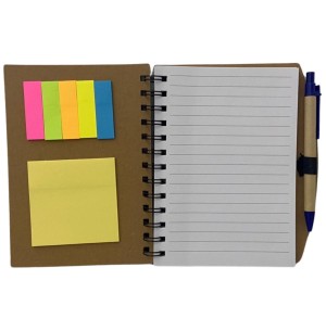 BLOCO ANOT.ESPIRAL C/ADESIVO 14X18CM 70FLS CANETA