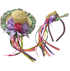 FESTA JUNINA TIARA CHAPÉU PALHA 16CM