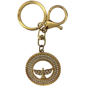 CHAVEIRO METAL ESPÍRITO SANTO STRASS