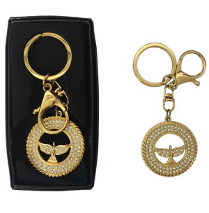 CHAVEIRO METAL ESPÍRITO SANTO STRASS