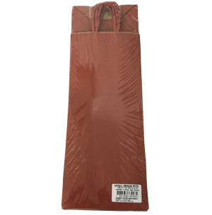 SACOLA KRAFT GARRAFA 14X8X37CM 10UN VERMELHA