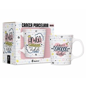 CANECA PORC.260ML PREMIUM AMIGA MARAVILHOSA