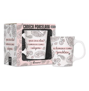 CANECA PORC.260ML PREMIUM QUE SEU DIA COMECE COM ALEGRIA