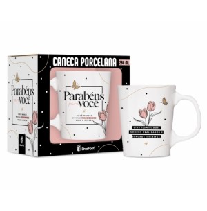 CANECA PORC.260ML PREMIUM PARABÉNS PARA VOCÊ