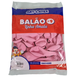 BALÃO AMALU 9 ROSA C/50